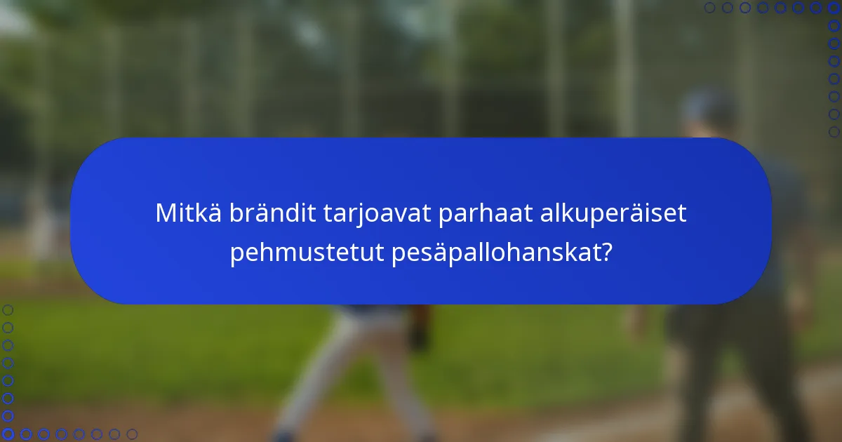 Mitkä brändit tarjoavat parhaat alkuperäiset pehmustetut pesäpallohanskat?