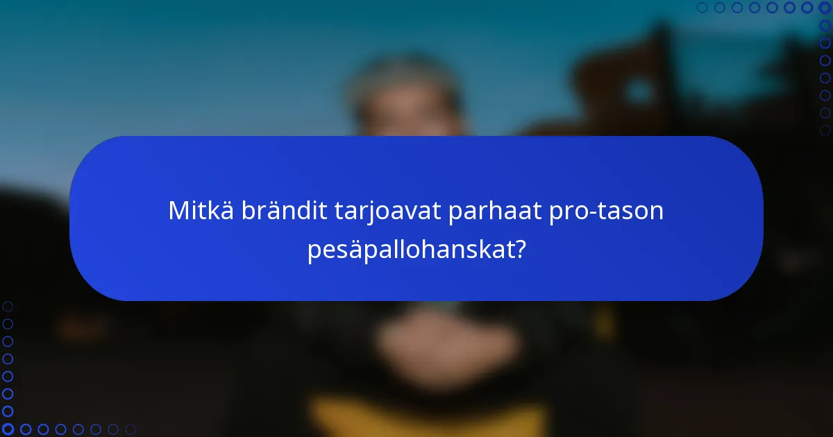 Mitkä brändit tarjoavat parhaat pro-tason pesäpallohanskat?